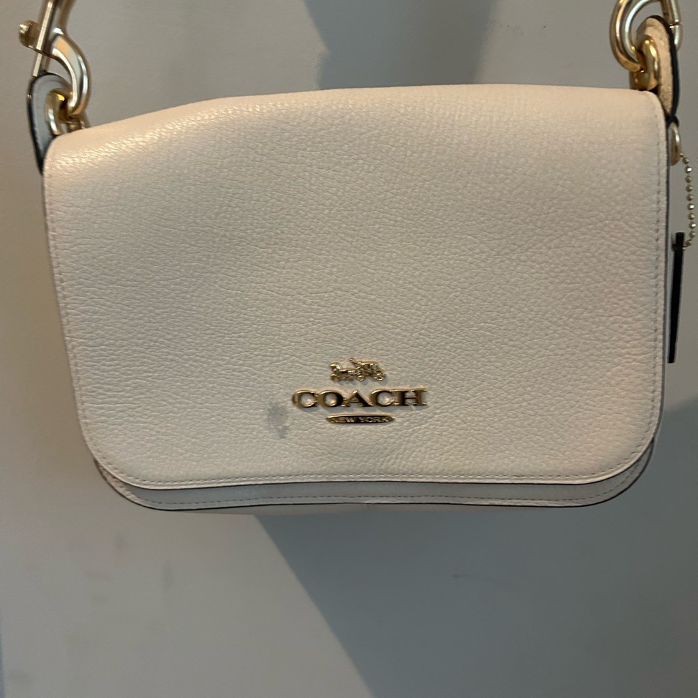 Coach Cream Leather Crossbody with Gold Hardware - Picture 5 of 6